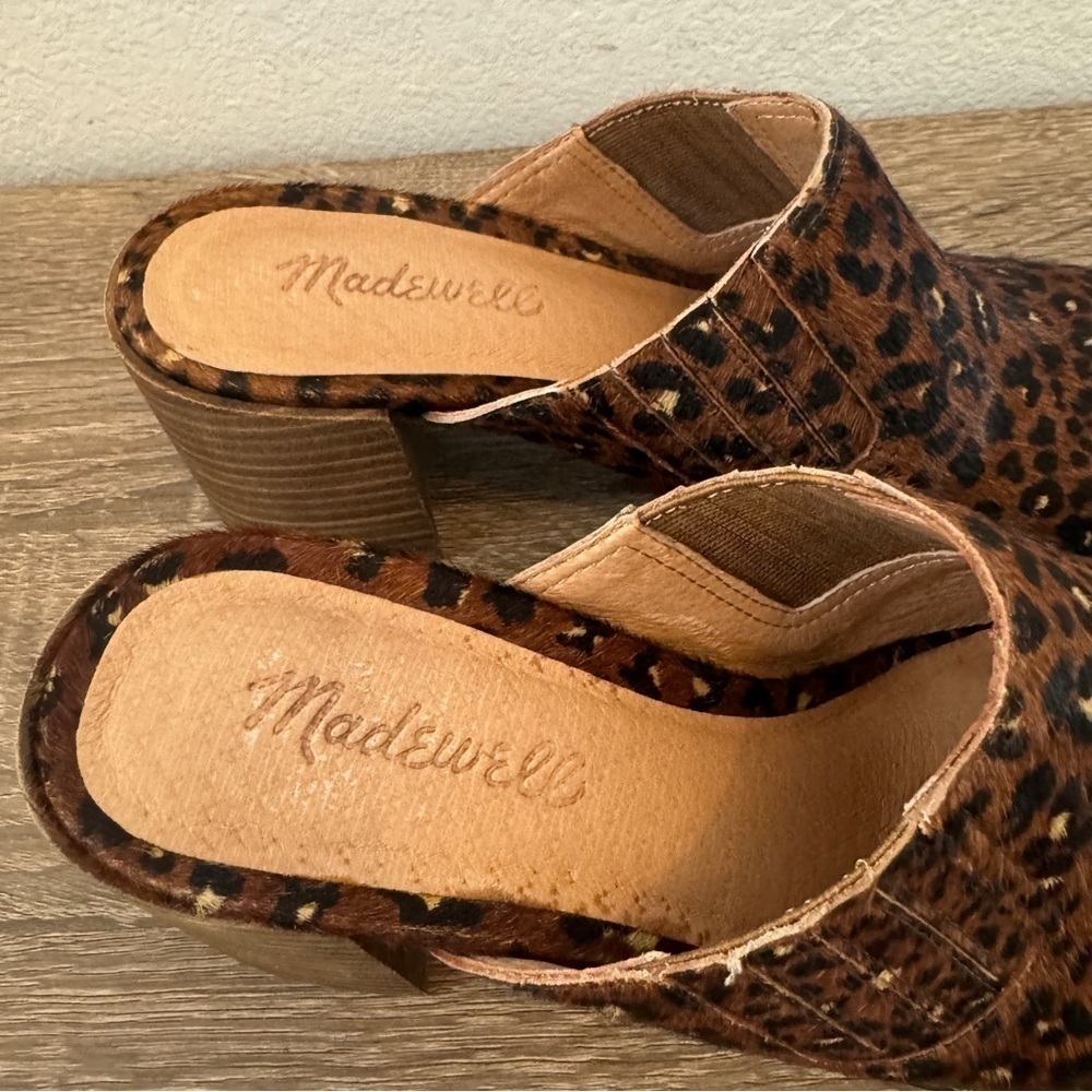 Madewell The Carey Mule in Painted Leopard Calf Hair, Size 7 - Picture 6 of 9